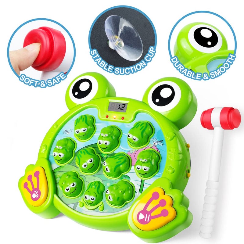 YEEBAY Whack A Frog Game with 2 Hammers  Toddler Early Developmental Learning Toy  Fun Birthday Gift for Kids Age 2+  Toys for 2 3 4 Year Old Boys Grils - Image 3